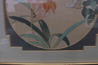 Antique Chinese signed paintings framed behind glass. @@ free worldwide post. 