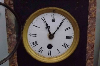 Antique antique mantle clock slate and marble time piece movement. Free UK post. 