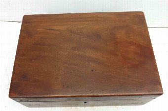 Antique writing slope in mahogany military brass bound item of quality. 