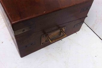 Antique writing slope in mahogany military brass bound item of quality. 