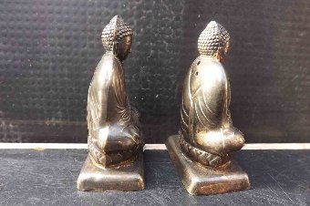 Antique Budda's sterling silver pair of sifters rare items