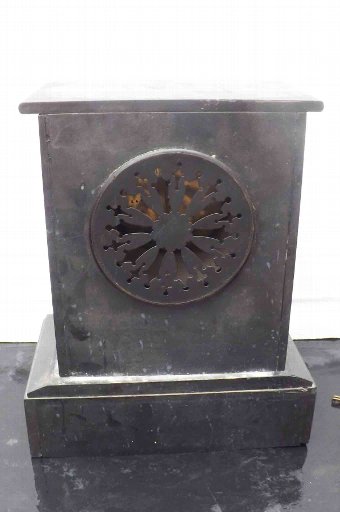 Antique antique mantle clock slate & marble 