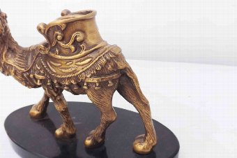 Antique Bronze gilt Camel on marble base with inkwell 