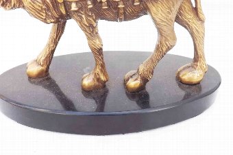 Antique Bronze gilt Camel on marble base with inkwell 