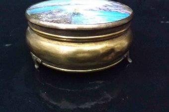 Antique Grand tour's souvenir, stunning hand painted lady's trinket box