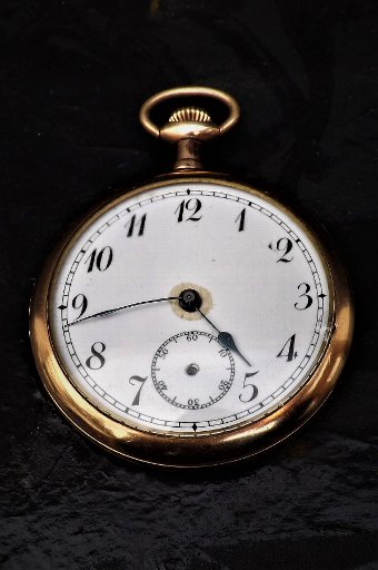 antique pocket watch, gold plated cased