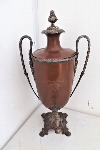 Samovar  copper and silver plate 