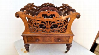 VICTORIAN ROSEWOOD CANTERBURY C1870 