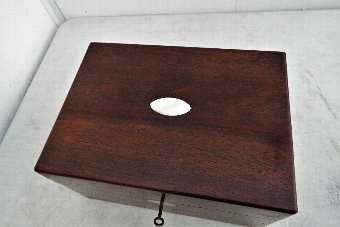 Antique Victorian ROSEWOOD & Mother of Pearl Vanity Travel Companion Box with contents 