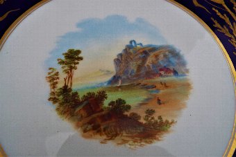 Antique Rare antique hand painted country scenes serving plate Serves? unknown 