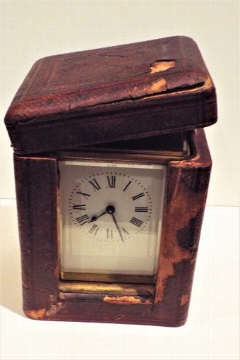 Brass Carriage Clock in original case with key