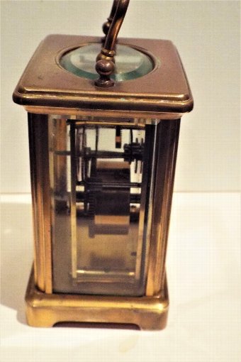 Antique Brass Carriage Clock in original case with key 