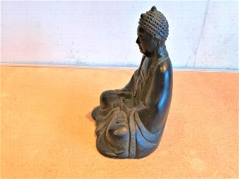 Antique Buddha Victorian Bronze Incense Burner 