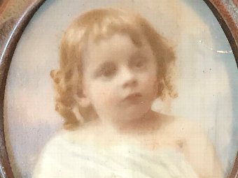 Antique Miniature painting of young child dated 1903