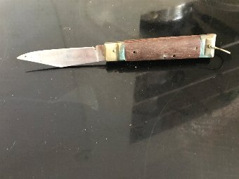 Antique Knife with wood grips  English 