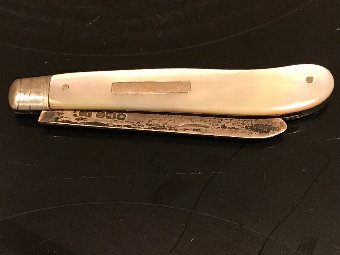 Silver bladed mother of pearl handle fruit knife