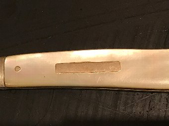 Antique Silver bladed mother of pearl handle fruit knife