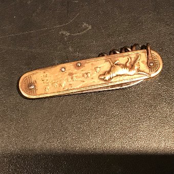 French hunting scenes pocket knife