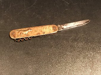 Antique French hunting scenes pocket knife