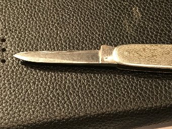 Antique Pocket knife silver grips Masonic 