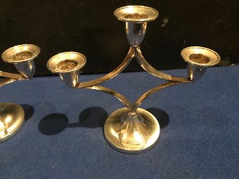 Antique Superb pair of modernists silver plated candlesticks 