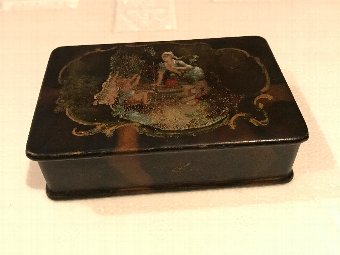 Tortoise shell painted top box Georgian