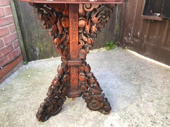 Antique Chinese table inlaid with  exotic woods.
