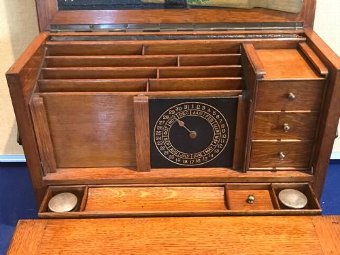 Antique Oak cased writing station/organiser  by Parkins & Gotto of Oxford SE London 
