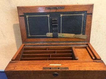 Antique Oak cased writing station/organiser  by Parkins & Gotto of Oxford SE London 