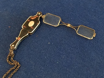 Antique Tortoise shell and gold Victorian house keeper’s lanyard and glasses