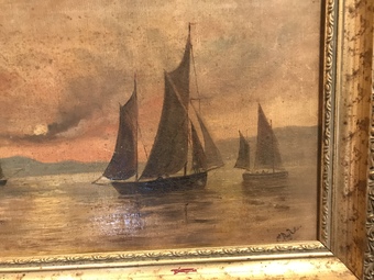 Antique Oil on canvas maritime scenes