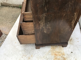 Antique 18th century walnut veneer  secretaire chest 