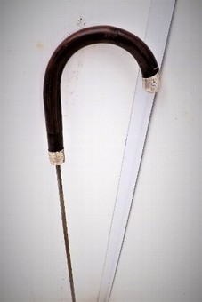 Antique Gentlemans sword stick with silver mounts