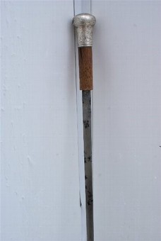 Antique Gentlemans sword stick with silver mount handle