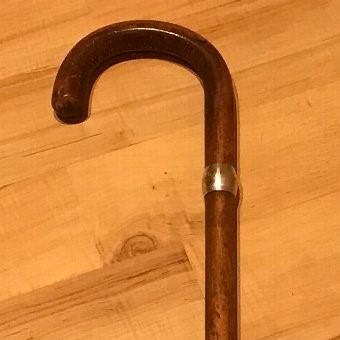 Antique Gentleman’s walking stick come sword stick with silver mount 