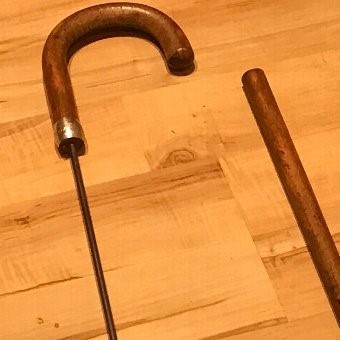 Antique Gentleman’s walking stick come sword stick with silver mount 