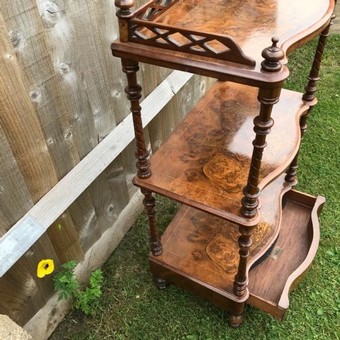 Antique The best quality Victorian burred walnut whatnot