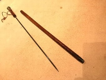 Antique British army Officers walking stick come sword stick