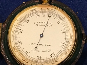 Antique Hand held barometer in case 