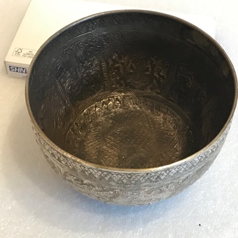 Antique Indian silver bowl Victorian 