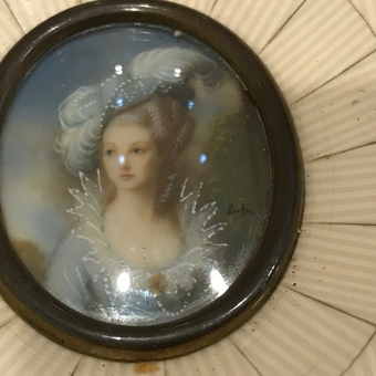 Antique Pair of signed miniature paintings in matching frames