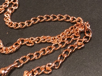 Antique 9ct gold plate double Albert chain