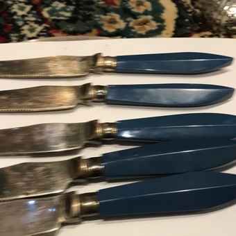 Antique Art Deco set of six Salad or butter knives