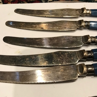Antique Art Deco set of six Salad or butter knives