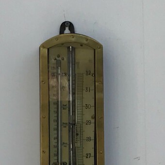 Antique ENGLISH Oak STICK BAROMETER, BELIEVED TO BE MADE AROUND 1790. 