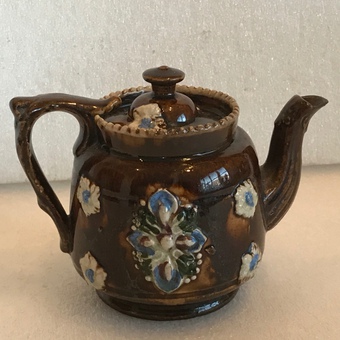 Antique Bargee measham ware teapot 