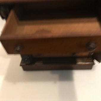 Antique Wellington mahogany set of miniature draws Victorian