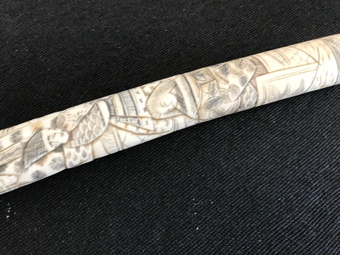 Antique Katana Japanese carved sccabard  in bovine