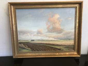 Oil on board large landscape painting