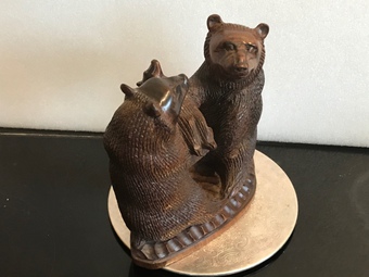 Antique Black Forest family of Bears carving